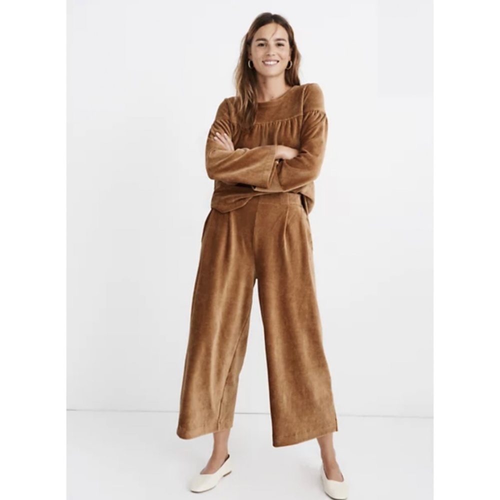 MADEWELL Texture & Thread Pleated Wide-Leg Corduroy Pants Size XS casual